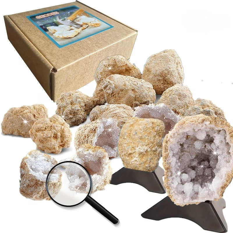Kit Geode Surprise - Sparge Piatra și Descoperă Cristale Naturale de Cuarț