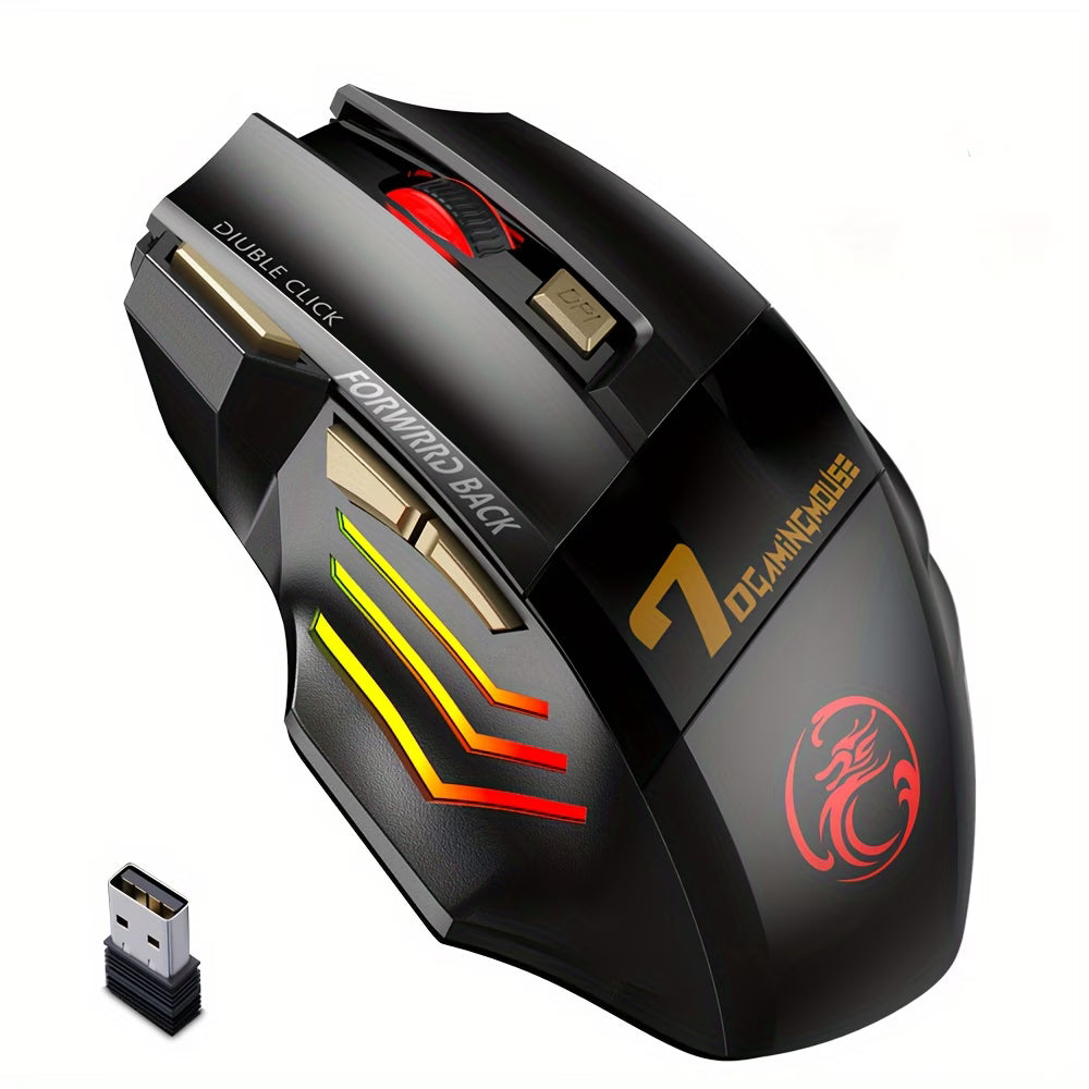 Mouse de gaming fără fir reîncărcabil ELFO LARANJA
