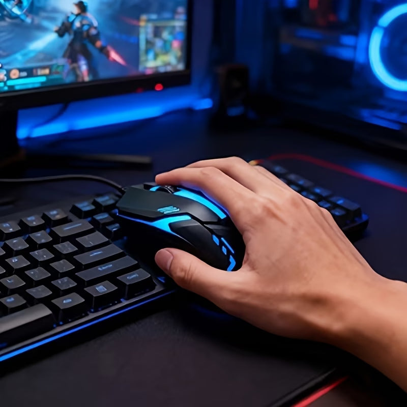 Mouse USB cu Fir Ergonomic RGB