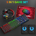 Set Gaming 5-în-1: Tastatură, Mouse, Căști, Boxe și Mousepad – Stație de Joc Completă pentru PC și Laptop