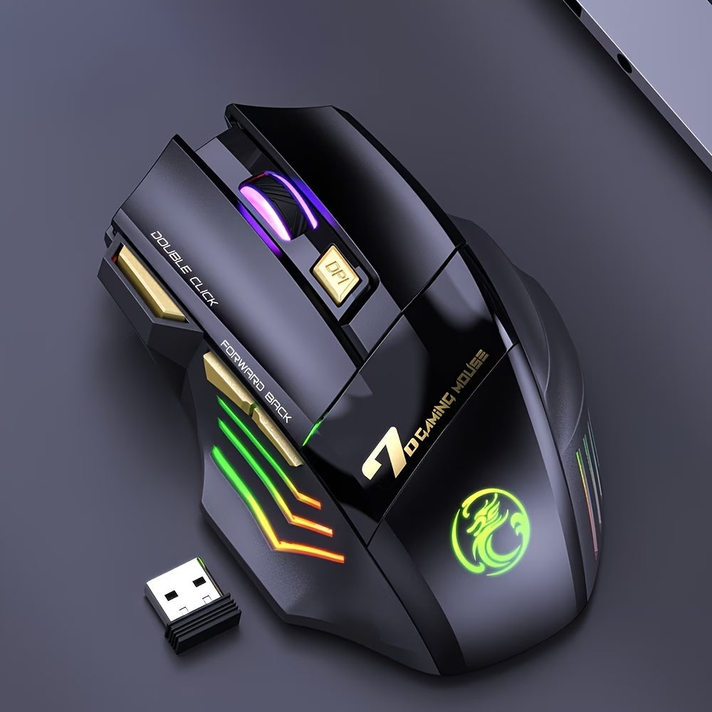 Mouse de gaming fără fir reîncărcabil ELFO LARANJA