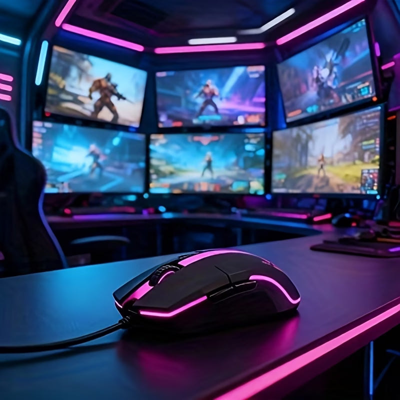 Mouse USB cu Fir Ergonomic RGB