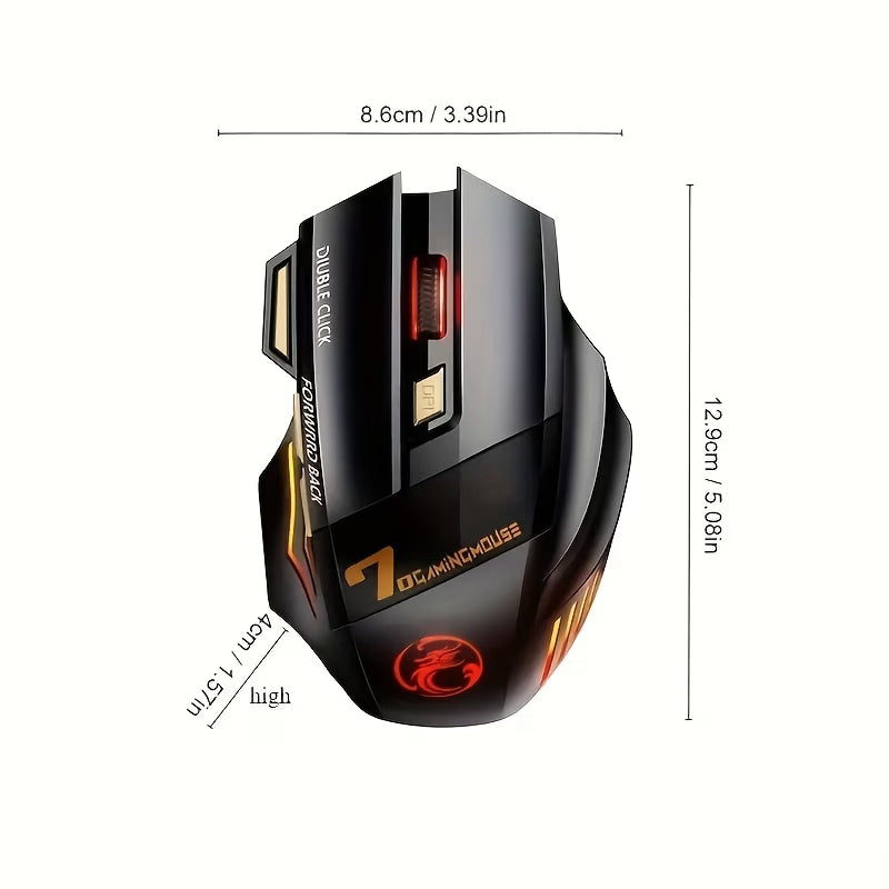 Mouse de gaming fără fir reîncărcabil ELFO LARANJA