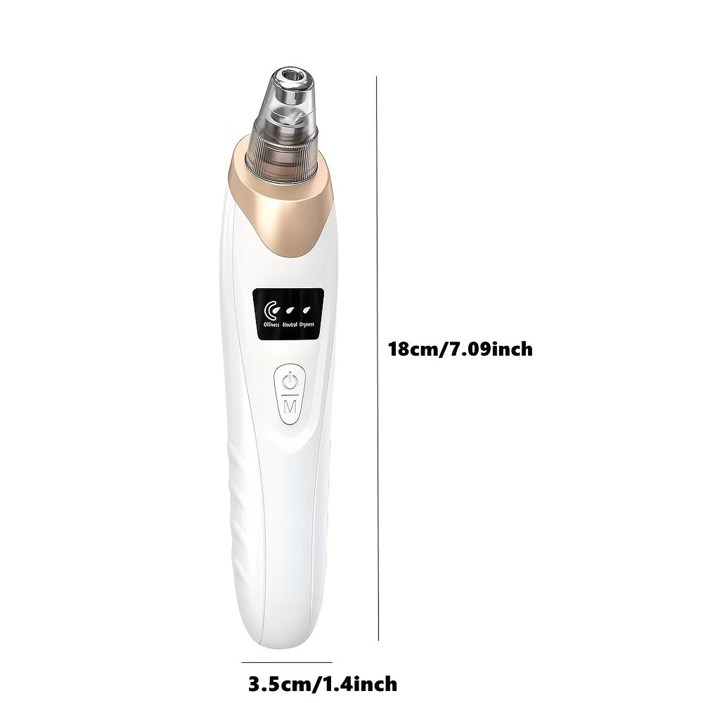 Aspirator de Puncte Negre cu Vacuum – 3 Niveluri de Sucțiune, 5 Capete Interschimbabile, Reîncărcabil USB