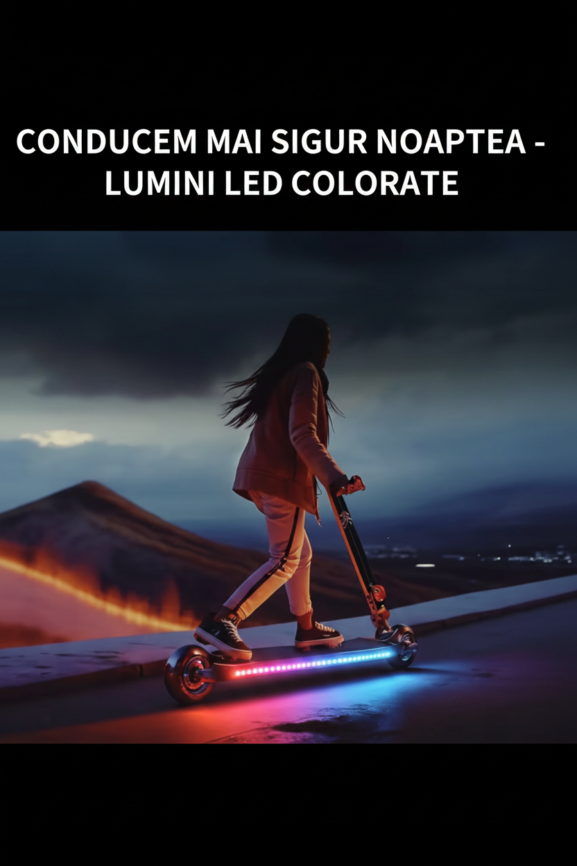 Bandă LED RGBIC pentru Bicicletă și Trotinetă – Lumini Colorate de Siguranță Nocturnă