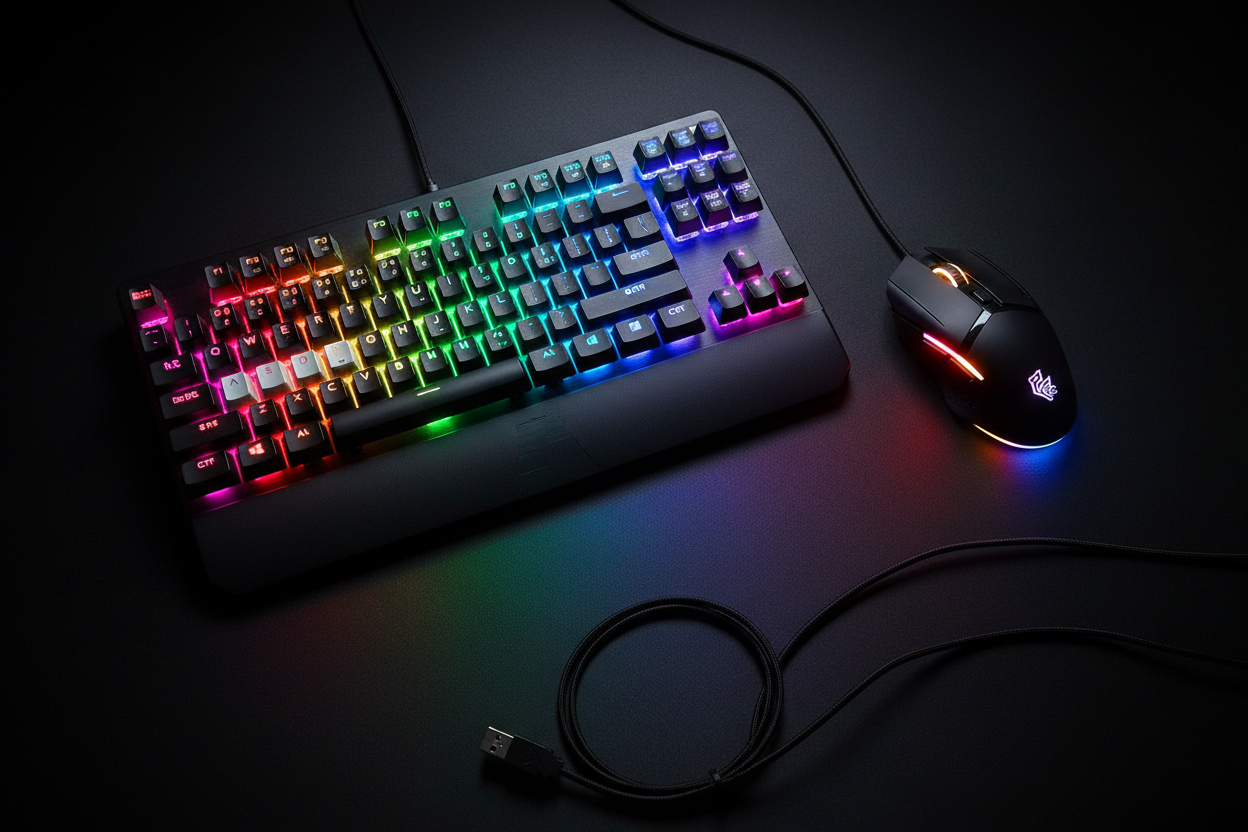 Set Tastatură + Mouse cu Fir T-Wolf TF230 RGB